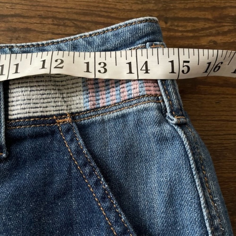 Anthropologie Patchwork Boyfriend Jeans in Medium Blue - Picture 7 of 15